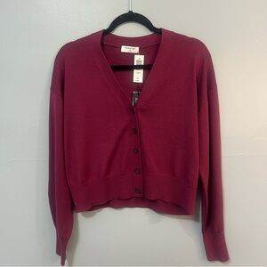 Aritzia NWT Burgundy long sleeve cardigan